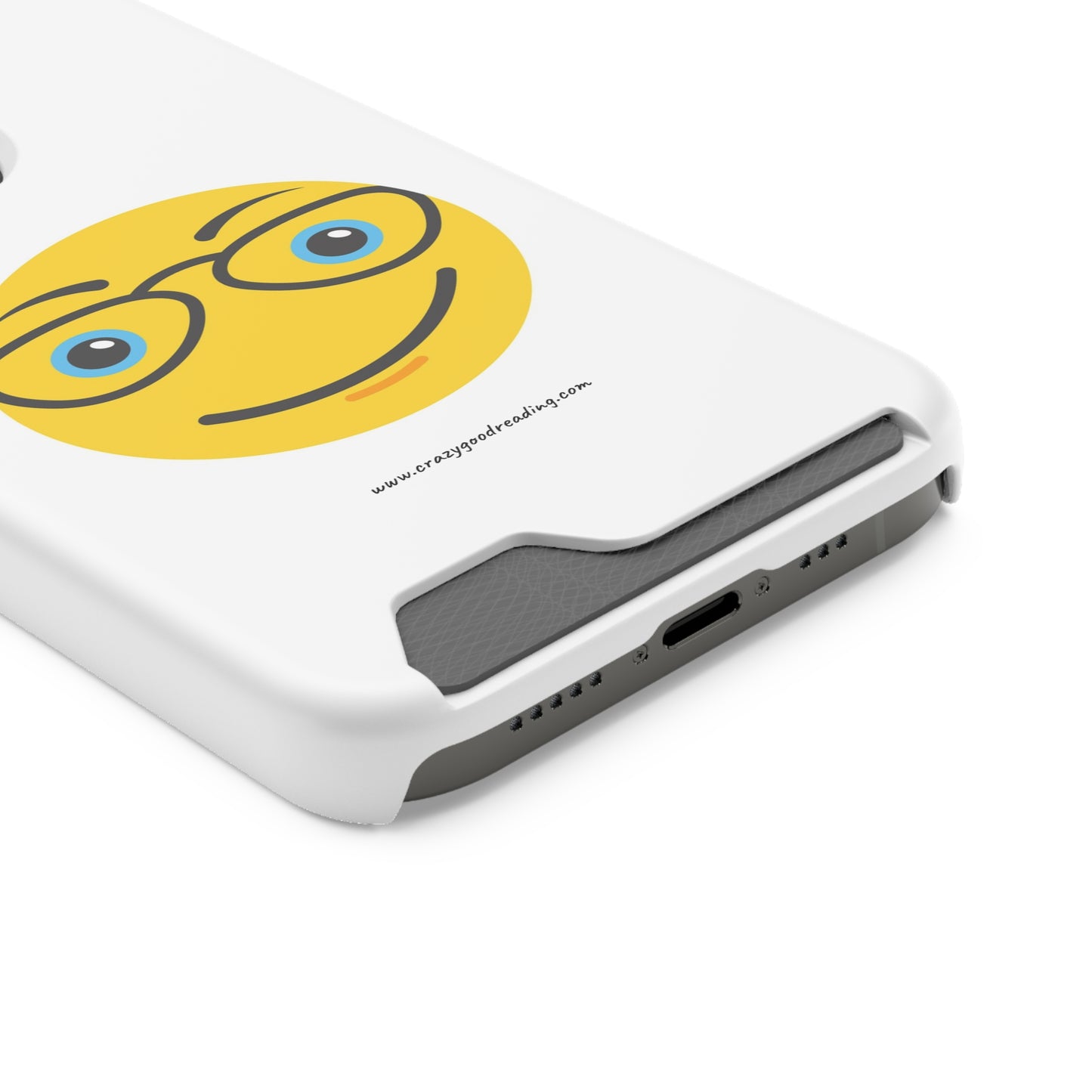 Phone Case With Card Holder "Smiley Face with Glasses"