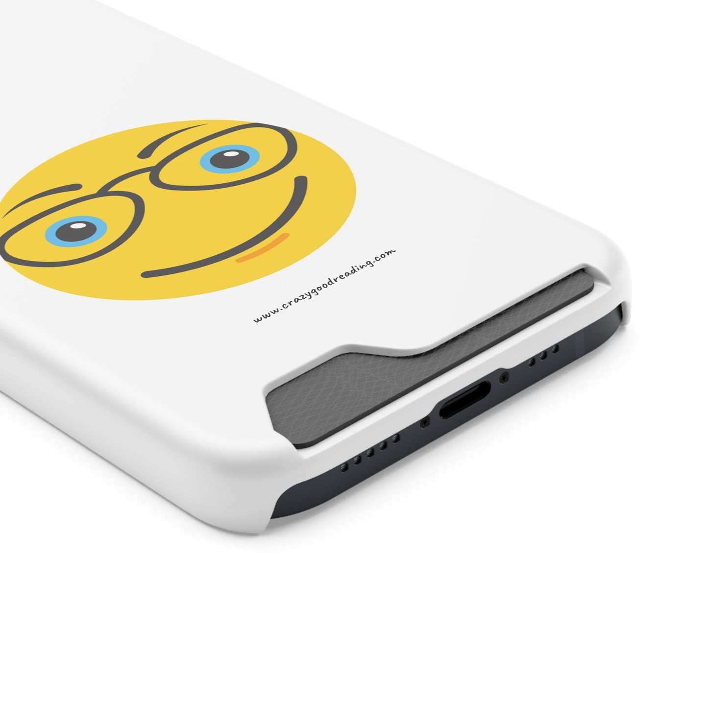 Phone Case With Card Holder "Smiley Face with Glasses"