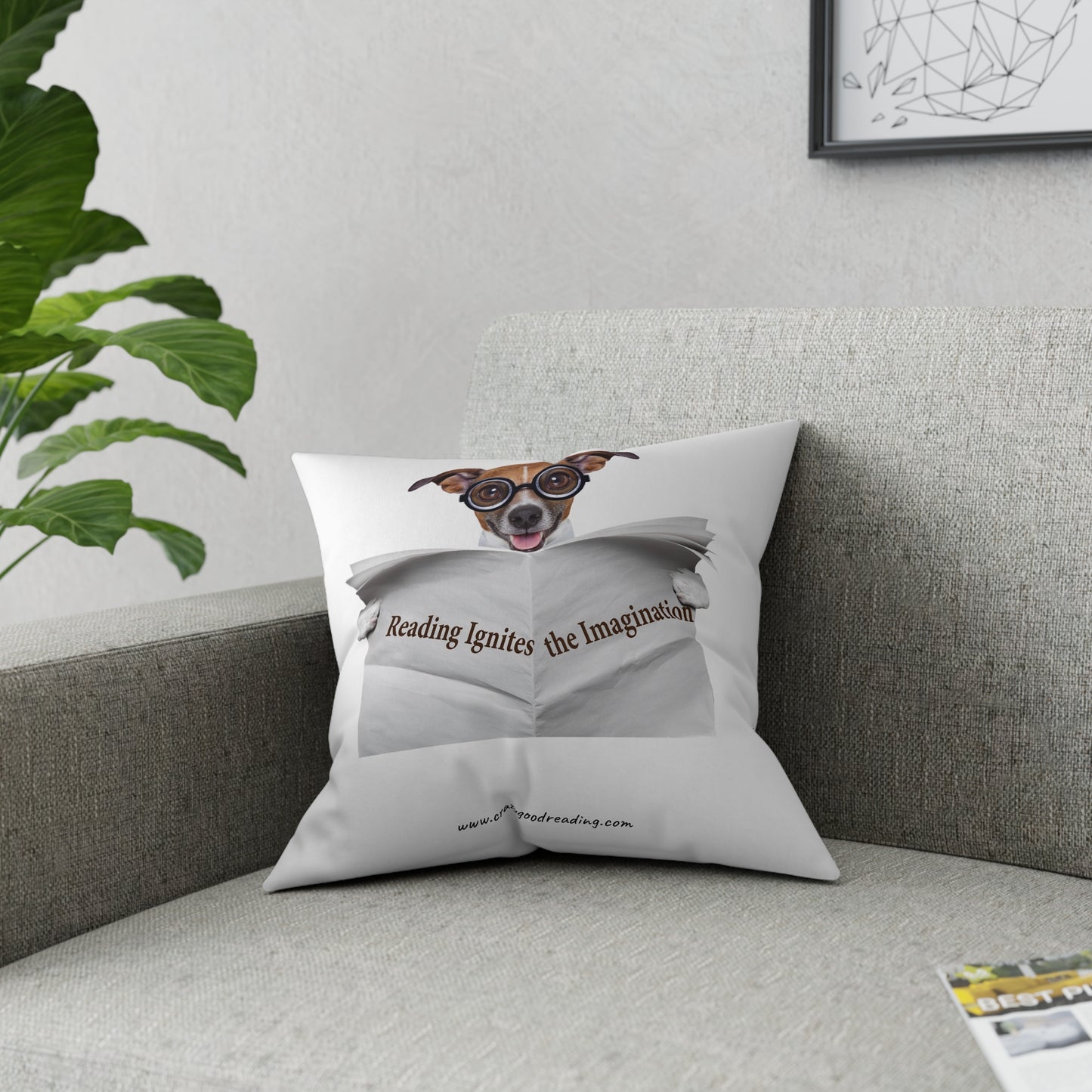 Broadcloth Pillow Reading Ignites Imagination