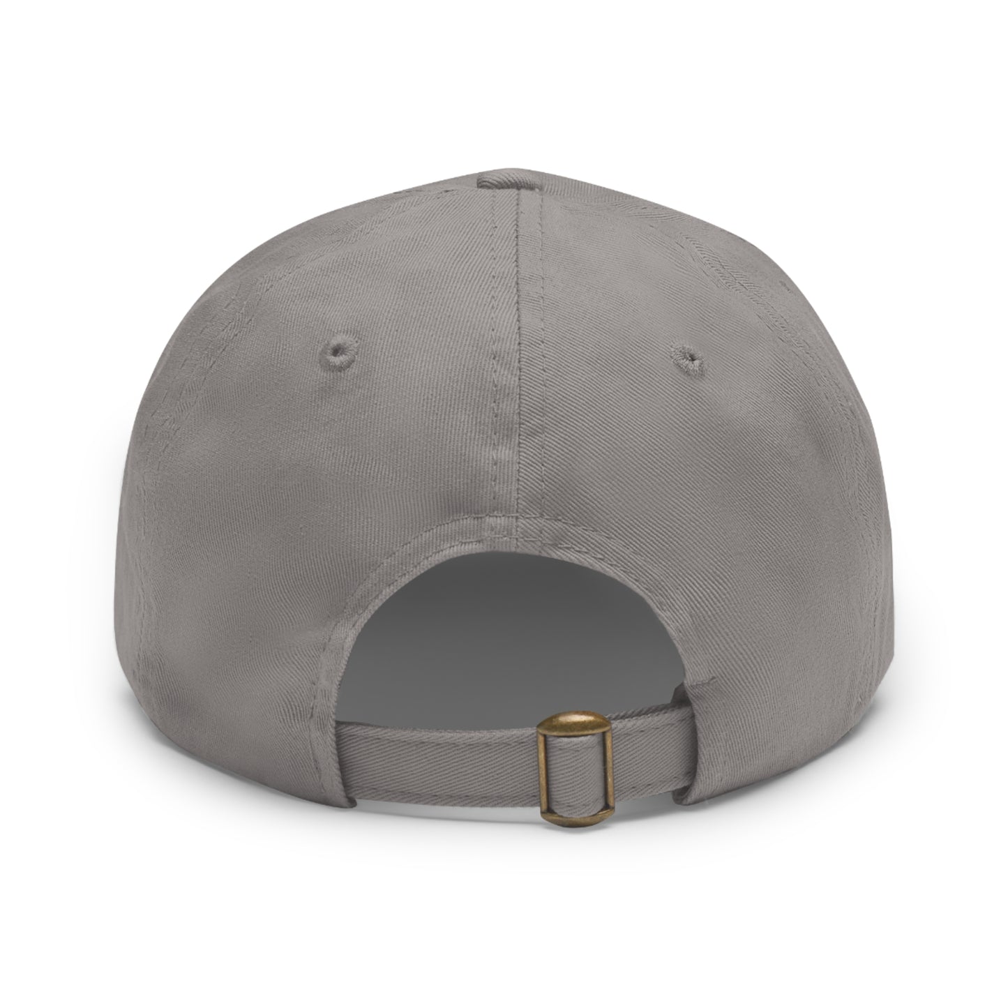 Dad Hat with Leather Patch (Round) goofy smiley face