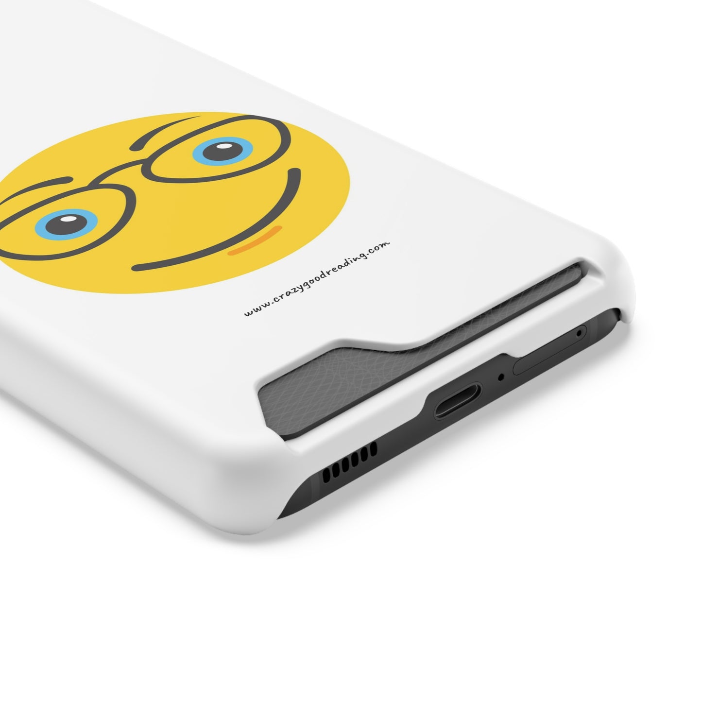 Phone Case With Card Holder "Smiley Face with Glasses"