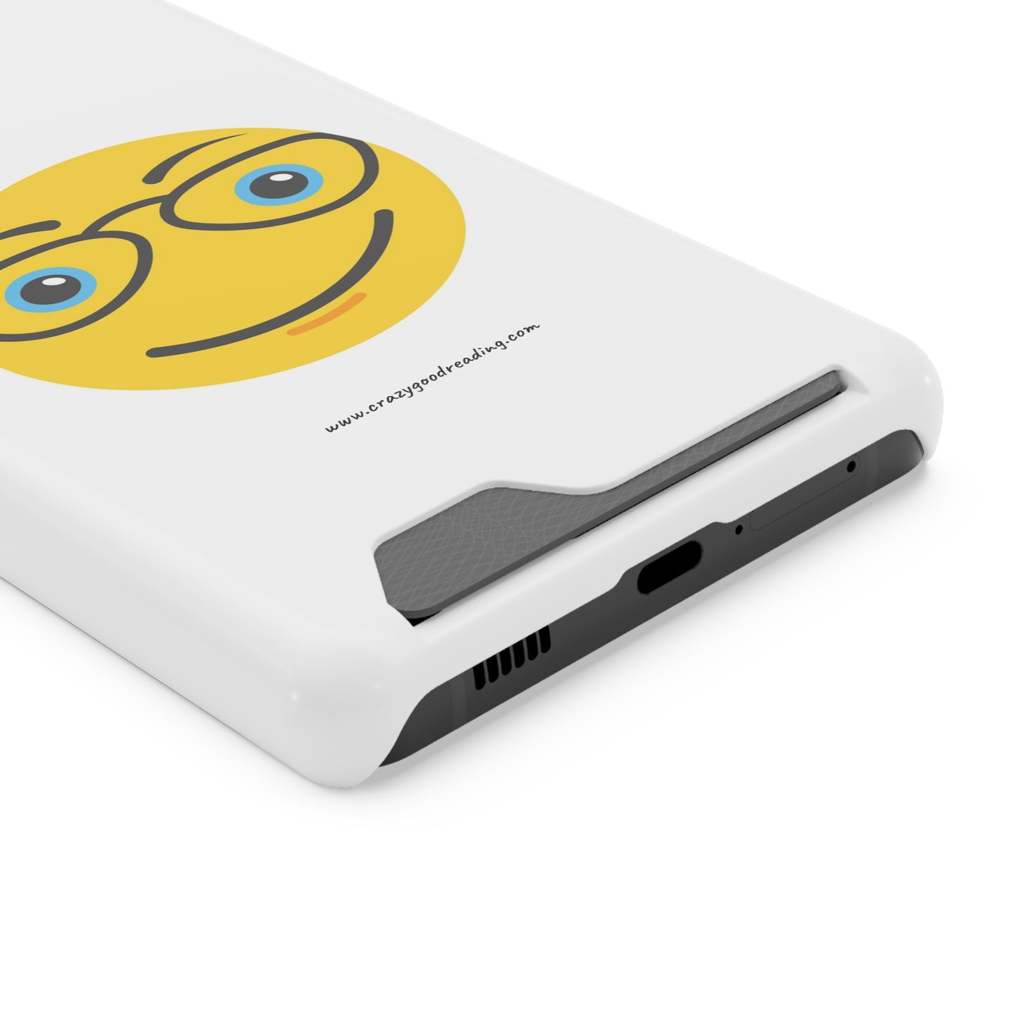 Phone Case With Card Holder "Smiley Face with Glasses"