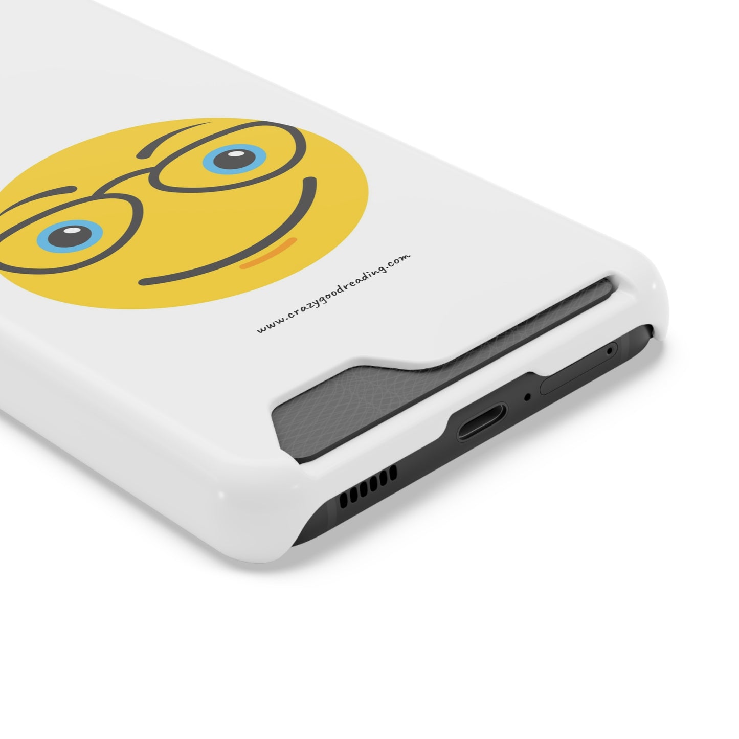 Phone Case With Card Holder "Smiley Face with Glasses"