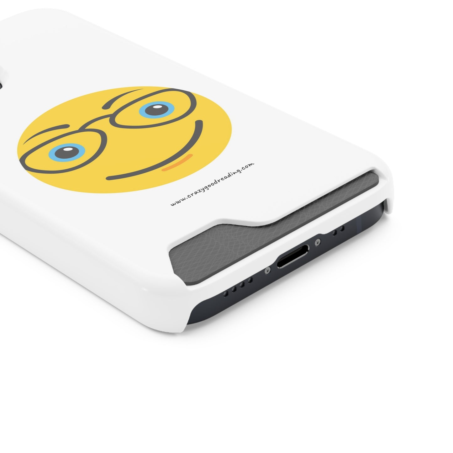 Phone Case With Card Holder "Smiley Face with Glasses"