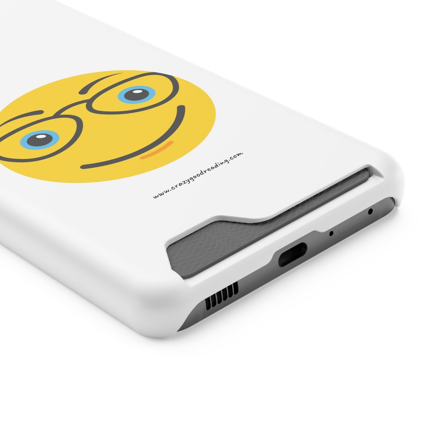 Phone Case With Card Holder "Smiley Face with Glasses"