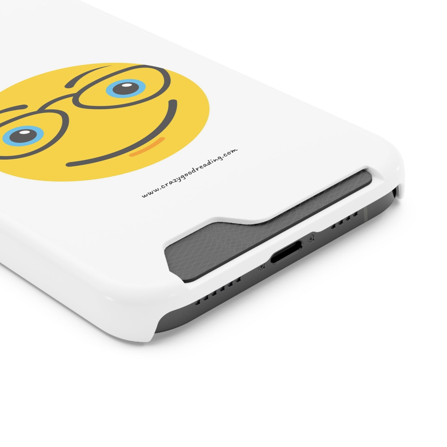 Phone Case With Card Holder "Smiley Face with Glasses"