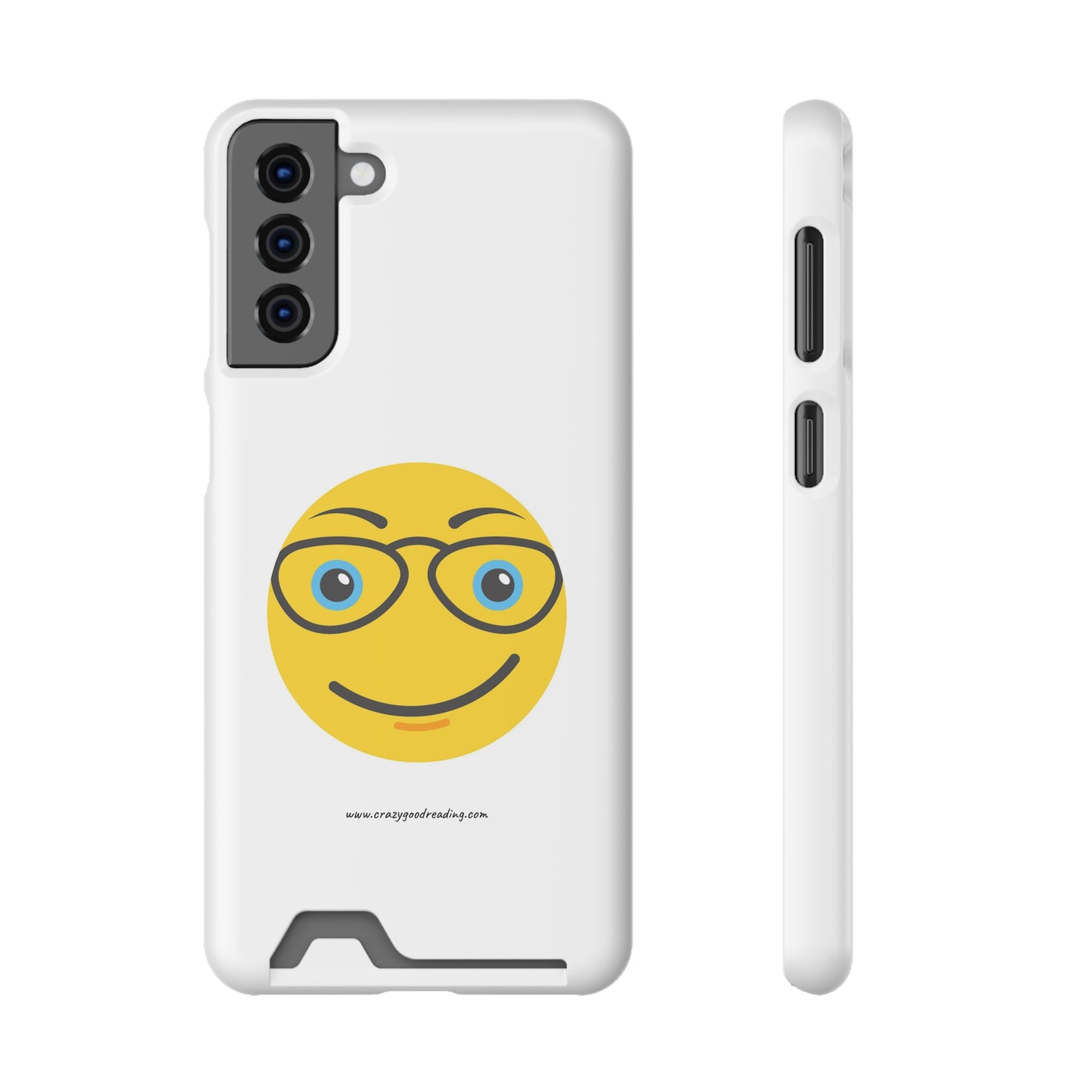 Phone Case With Card Holder "Smiley Face with Glasses"