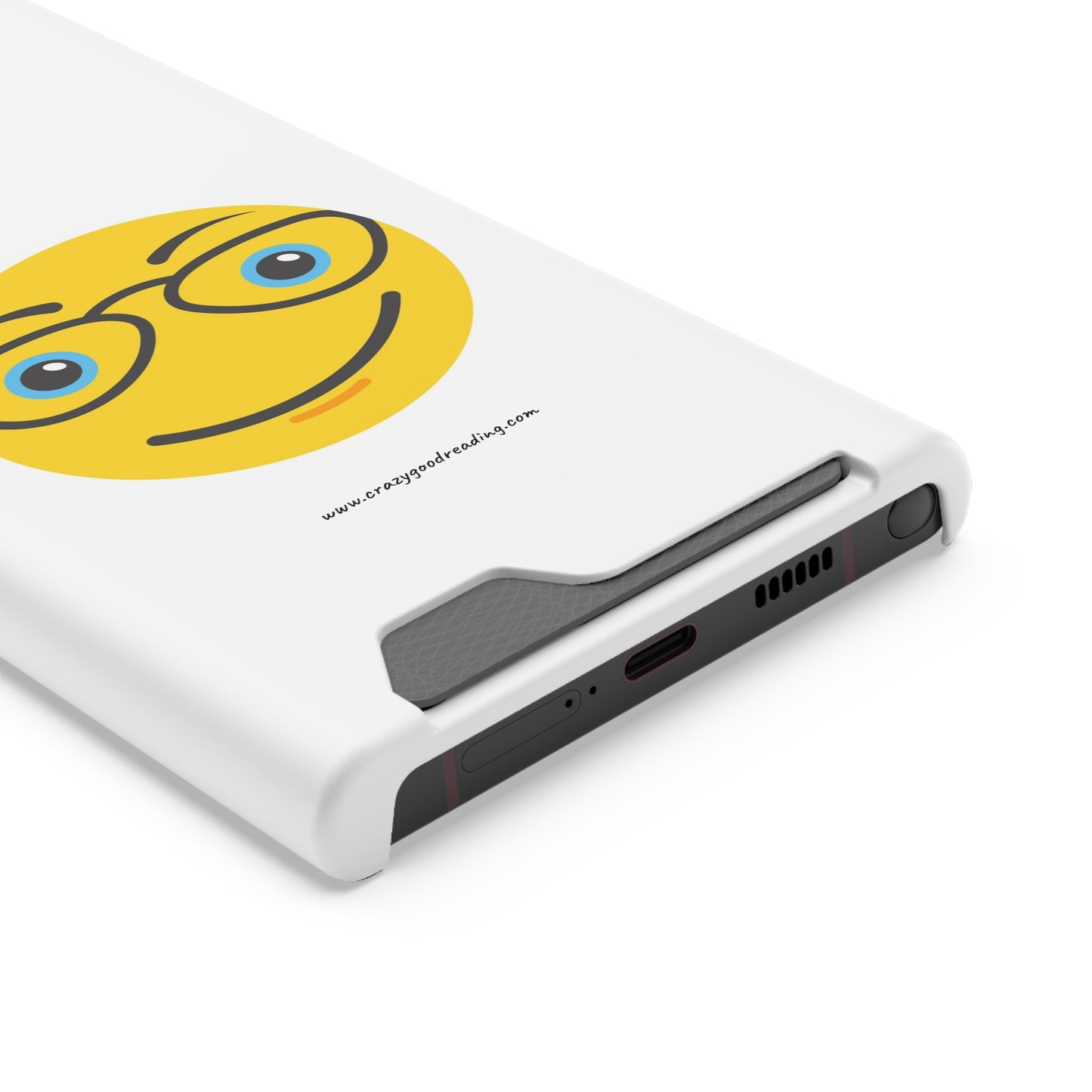 Phone Case With Card Holder "Smiley Face with Glasses"