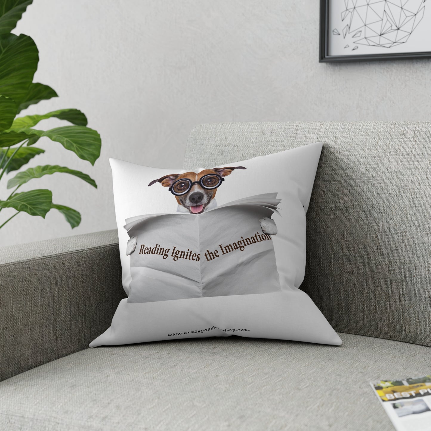 Broadcloth Pillow Reading Ignites Imagination