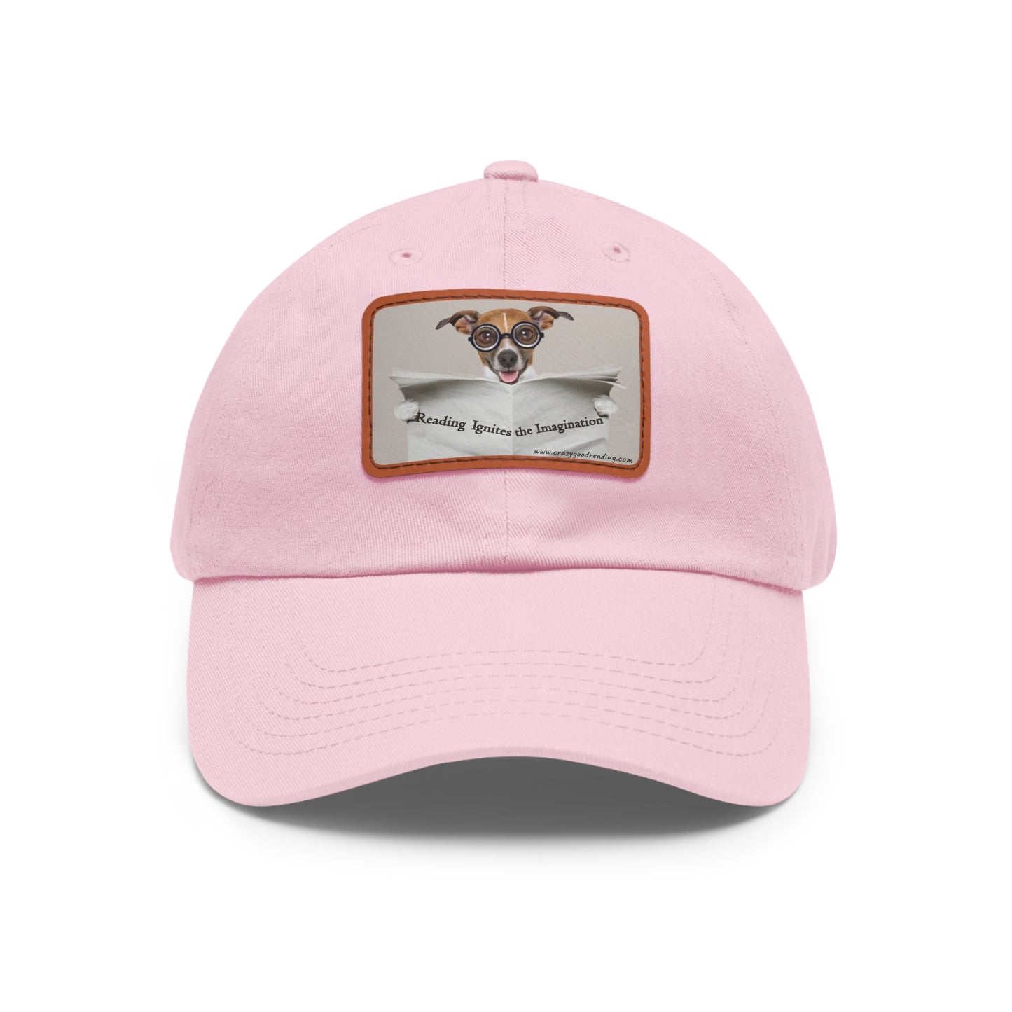 Dad Hat with Leather Patch (Rectangle) "Reading Ignites Imagination"