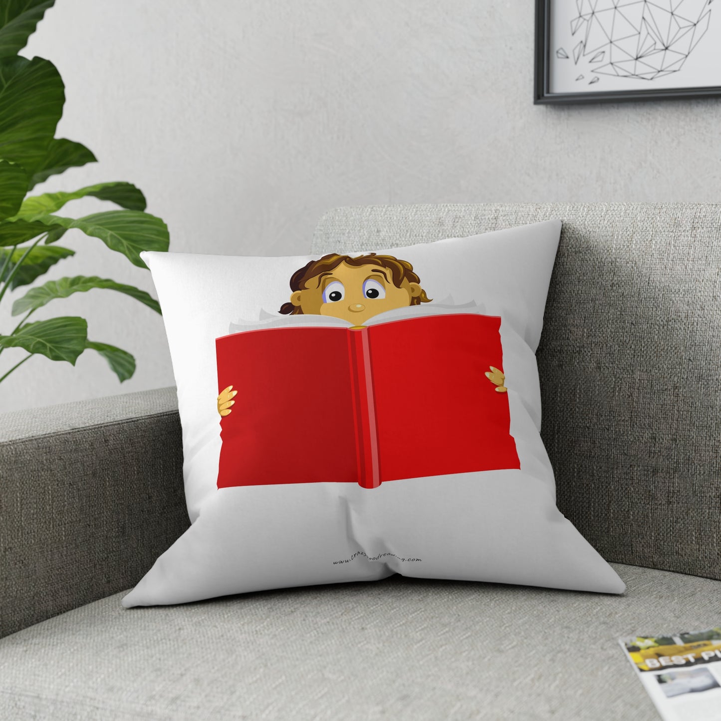 Broadcloth Pillow Girl Reading