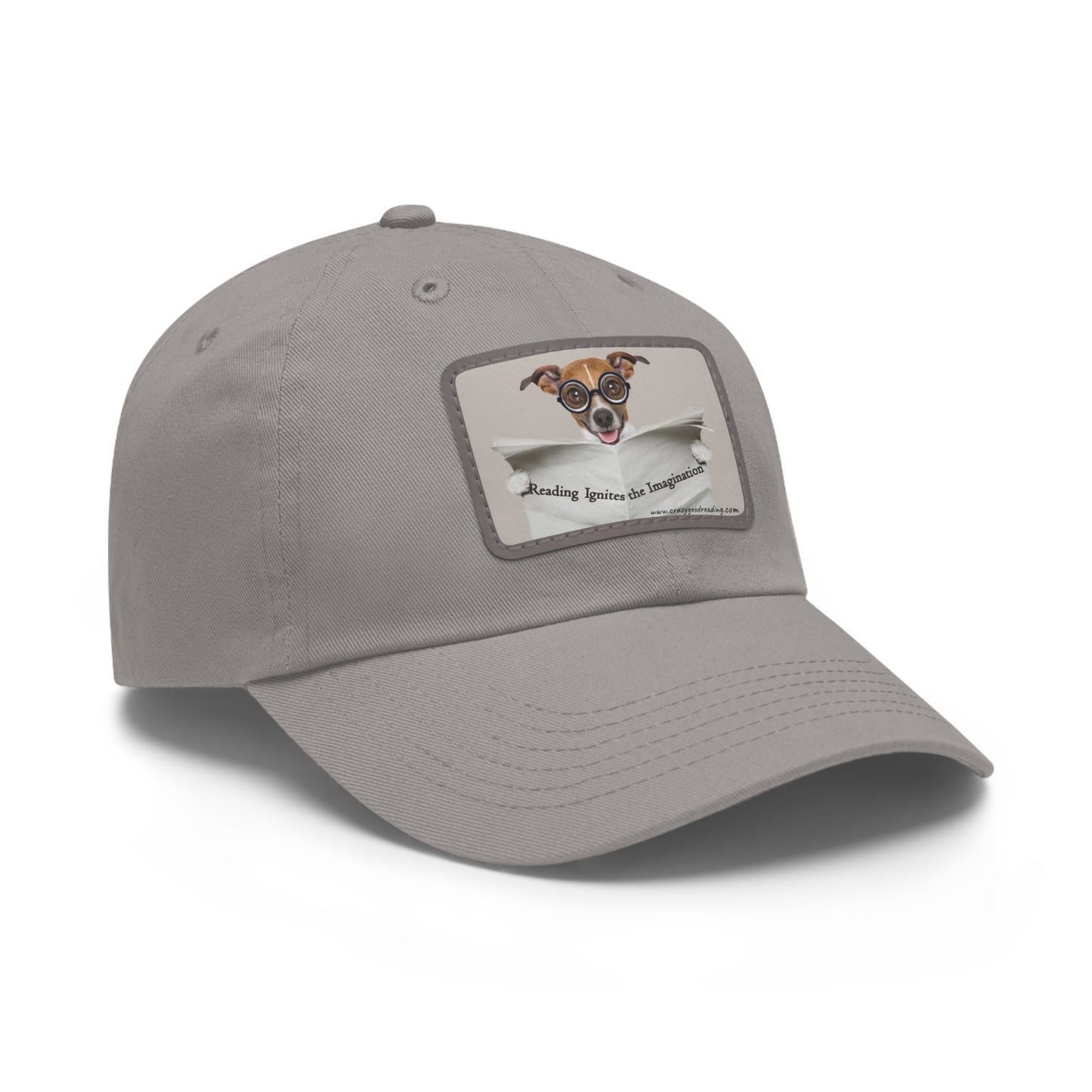 Dad Hat with Leather Patch (Rectangle) "Reading Ignites Imagination"