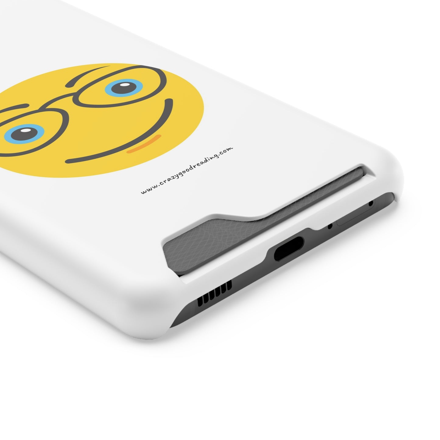 Phone Case With Card Holder "Smiley Face with Glasses"