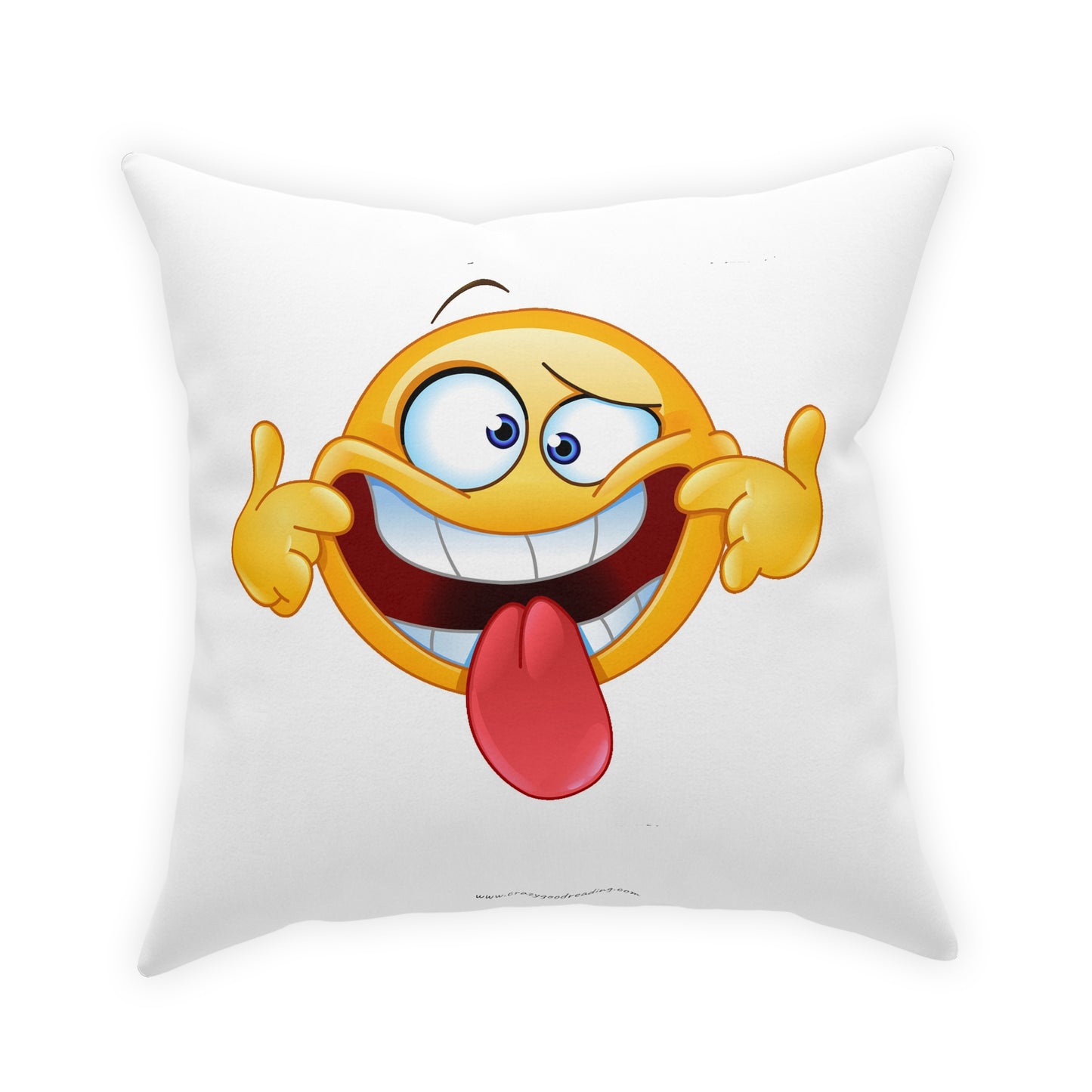 Broadcloth Pillow: Goofy Smiley Face